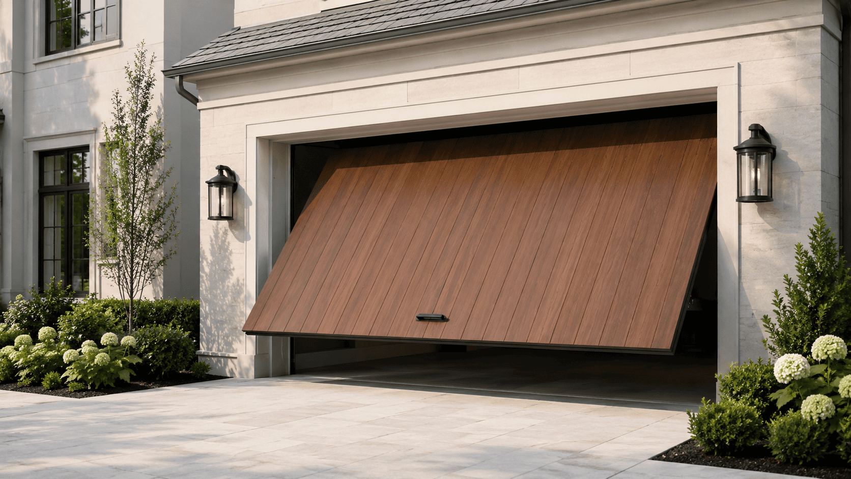 Tilt-up garage door mid-open — Indooroopilly